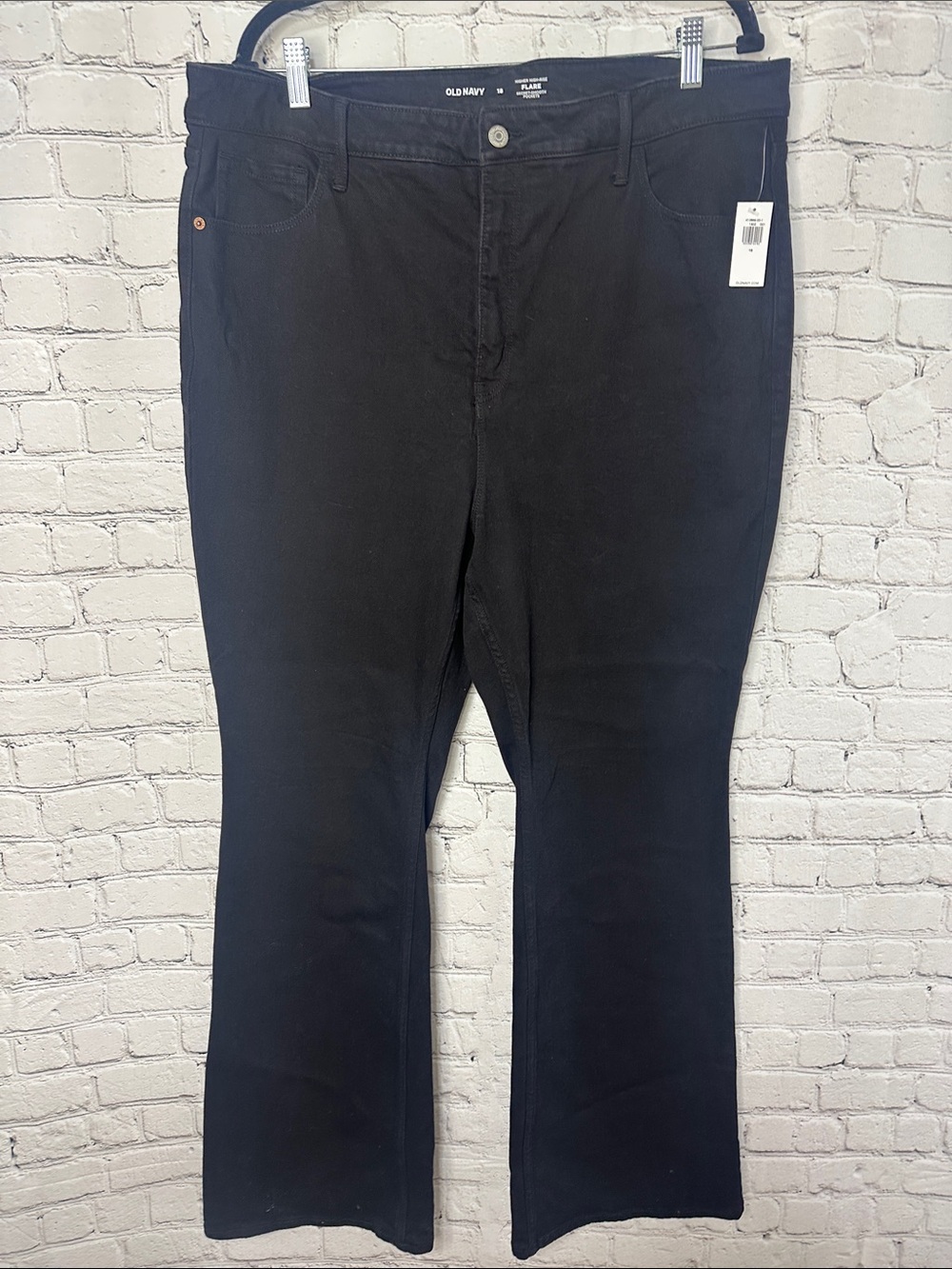Old Navy NEW Higher High Rise Black Flare Jeans Size 18